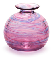 Pink-Strap-series-globular-vase,-designed-by-Michael-Harris-for-Isle-of-Wight-Studio-Glass,-1973 